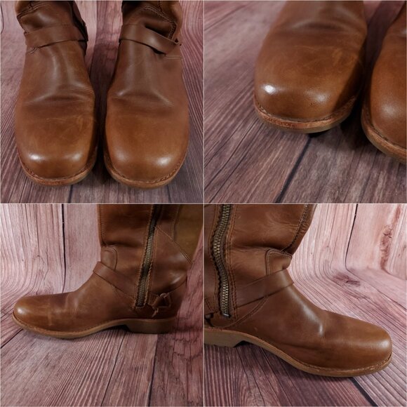 Teva Womens 7.5 De La Vina Dos Tall Boots Brown Leather Zip Waterproof 1017143 - Picture 9 of 15